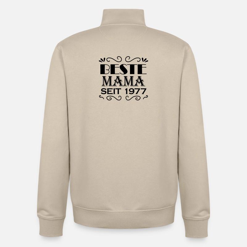 Beste Mama seit 1977 - Unisex Organic Zip Sweatshirt von Stanley/Stella - Cremebeige