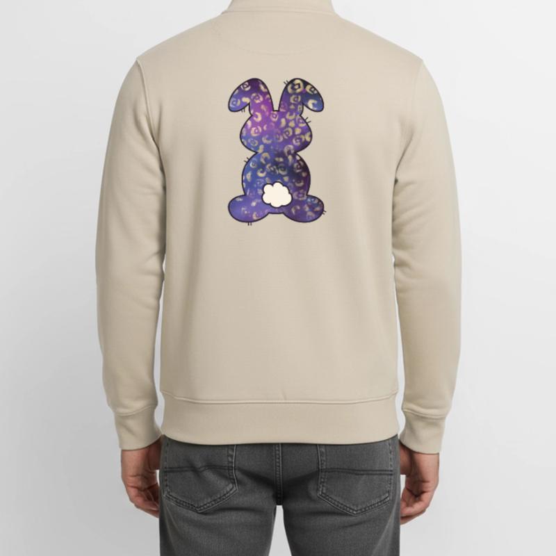 Leopard Pattern Rabbit Easter Unisex Organic Zip Sweatshirt by Stanley/Stella