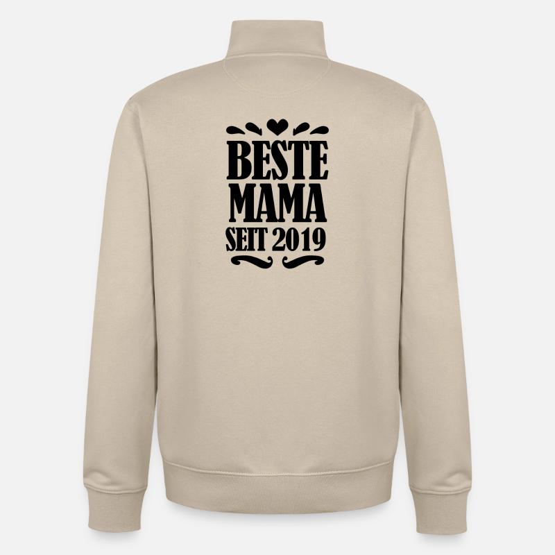 Beste Mama seit 2019 - Unisex Organic Zip Sweatshirt von Stanley/Stella - Cremebeige