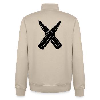 Zwei Kugeln gekreuzt - Unisex Organic Zip Sweatshirt von Stanley/Stella - Cremebeige - Hinten - AI Model Male 185 dark (185cm)