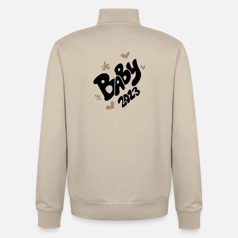 Bébé 2023 - Naissance Enceinte 2023 Grossesse - Sweat zippé unisexe en coton bio Stanley/Stella - beige crème