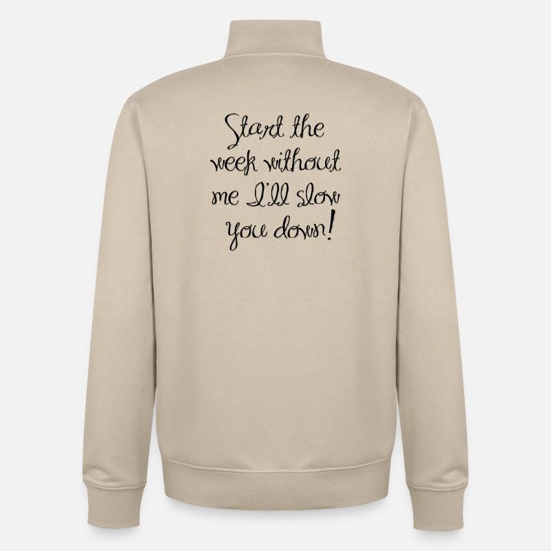 commencer la semaine sans moi - Sweat zippé unisexe en coton bio Stanley/Stella - beige crème