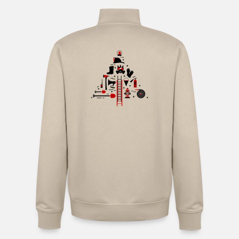 Fire Brigade Hose Fire Extinguisher Rescuer - Unisex Organic Zip Sweatshirt by Stanley/Stella - desert dust