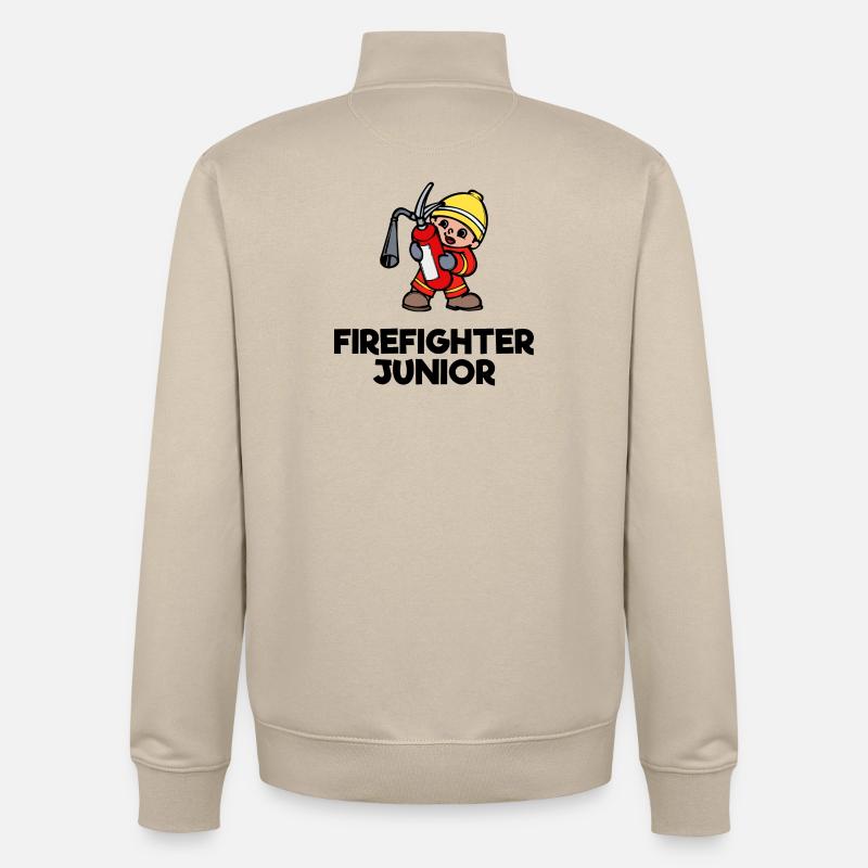 Déclaration de sauveteur des pompiers volontaires - Sweat zippé unisexe en coton bio Stanley/Stella - beige crème