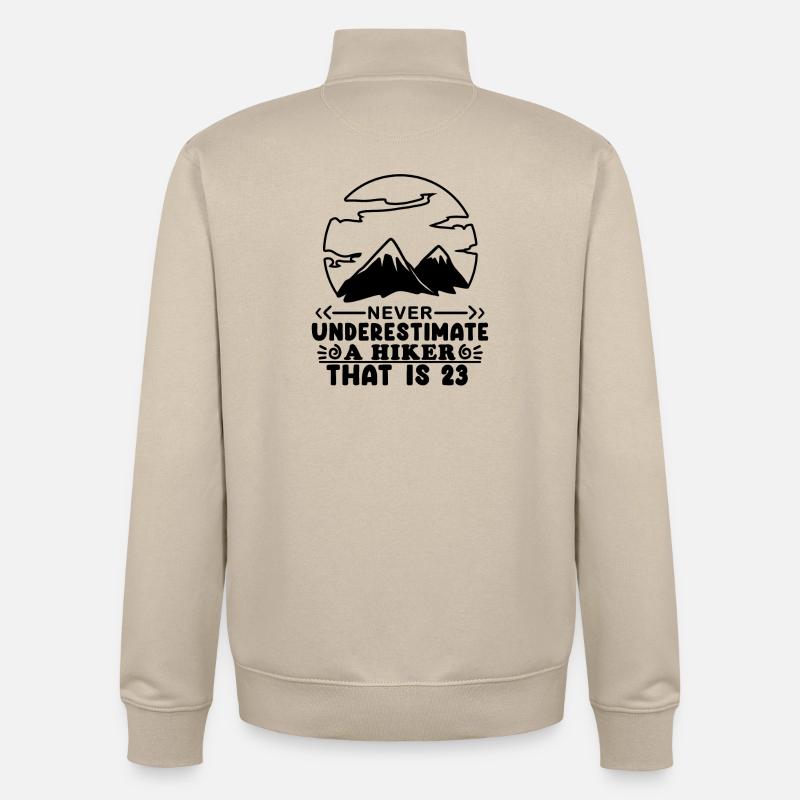 Randonneur du 23e anniversaire - Sweat zippé unisexe en coton bio Stanley/Stella - beige crème