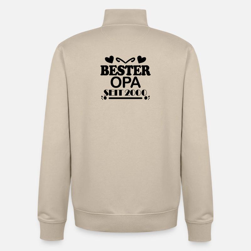 Bester Opa seit 2000 - Unisex Organic Zip Sweatshirt von Stanley/Stella - Cremebeige