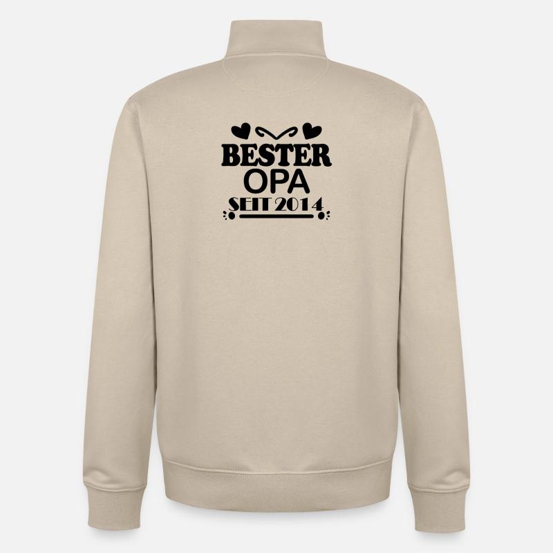 Bester Opa seit 2014 - Unisex Organic Zip Sweatshirt von Stanley/Stella - Cremebeige