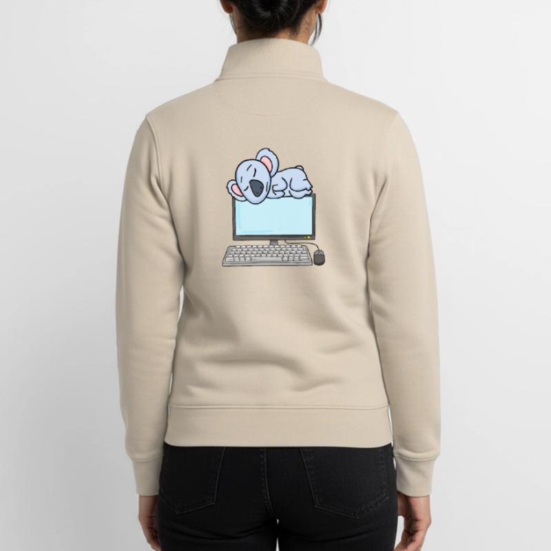 Koala Computer Nerd Programmer Gift Unisex Organic Zip Sweatshirt by Stanley/Stella