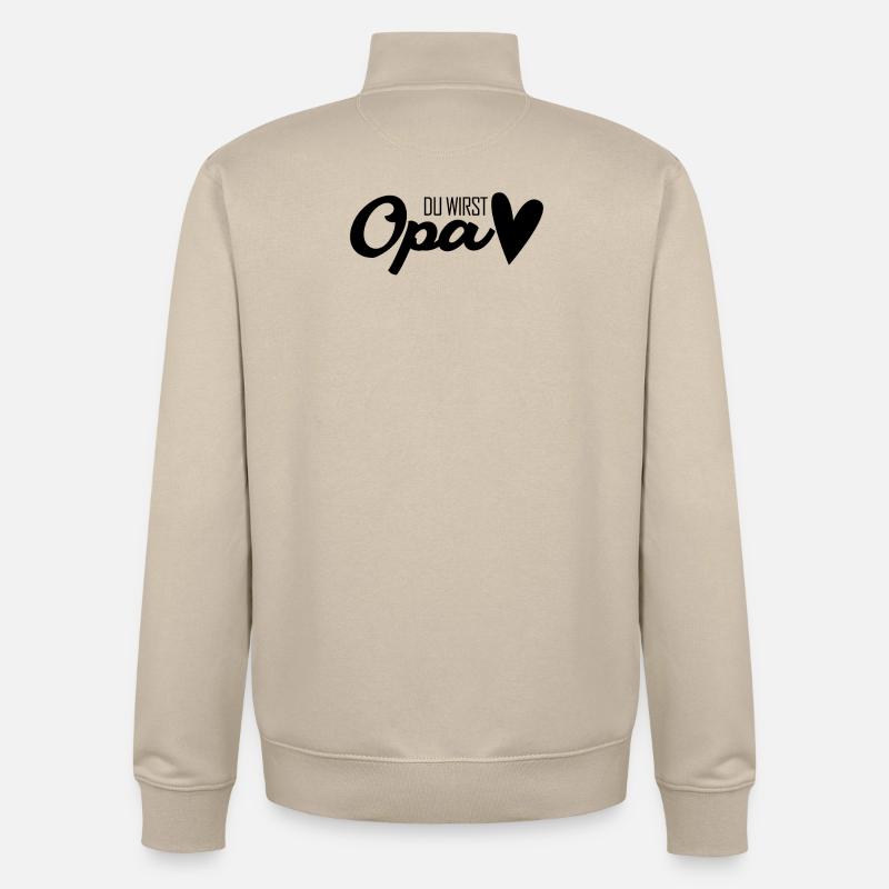Opa - Opa werden - Bald Opa - Unisex Organic Zip Sweatshirt von Stanley/Stella - Cremebeige