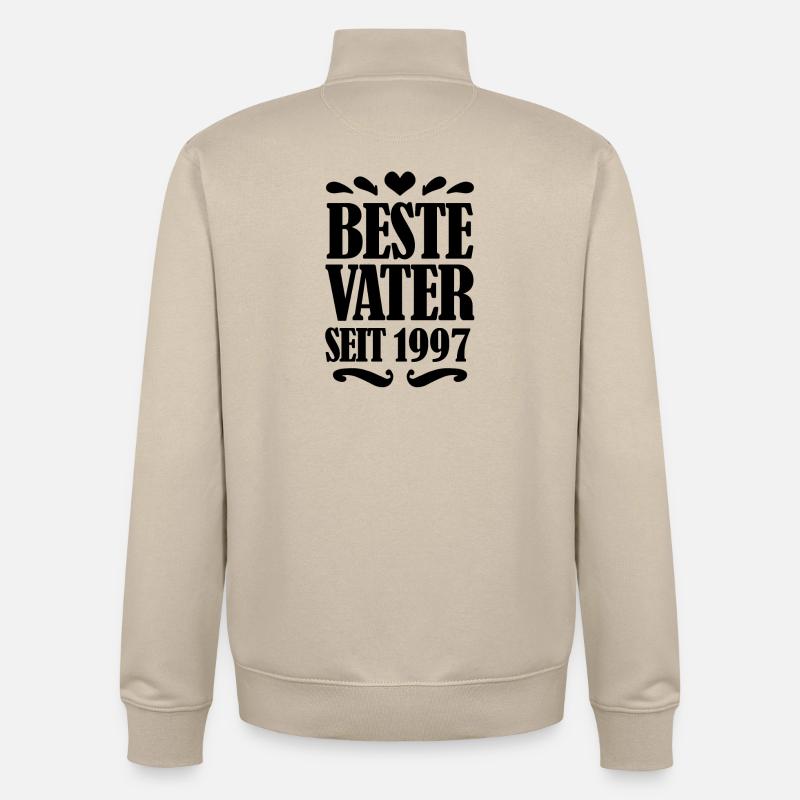 Bester Vater seit 1997 - Unisex Organic Zip Sweatshirt von Stanley/Stella - Cremebeige
