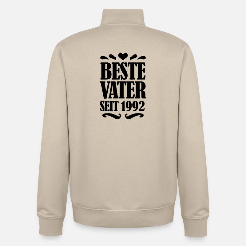 Bester Vater seit 1992 - Unisex Organic Zip Sweatshirt von Stanley/Stella - Cremebeige