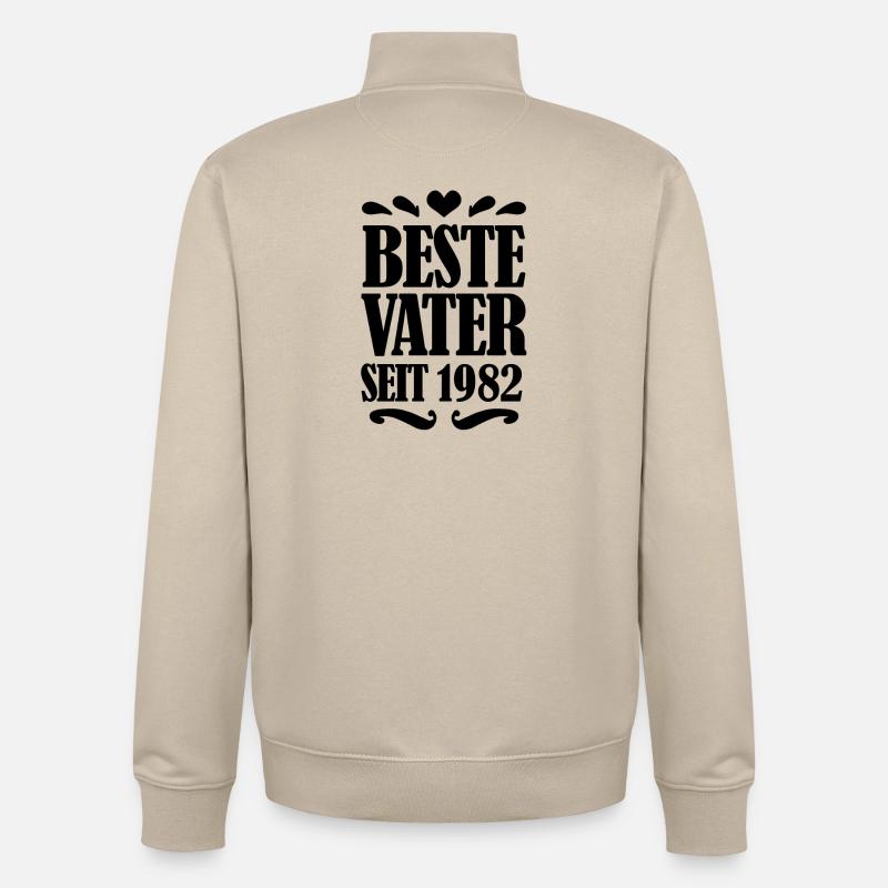 Bester Vater seit 1982 - Unisex Organic Zip Sweatshirt von Stanley/Stella - Cremebeige