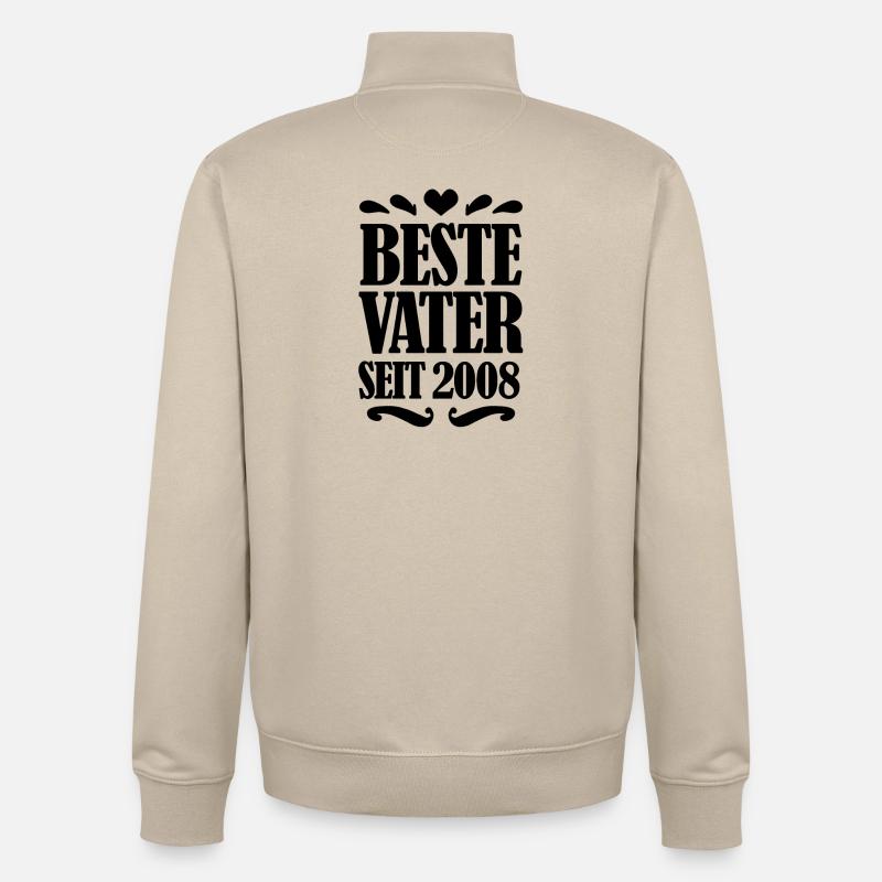 Bester Vater seit 2008 - Unisex Organic Zip Sweatshirt von Stanley/Stella - Cremebeige