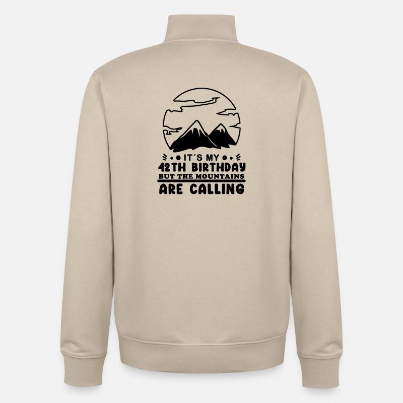 Cadeau de 42 ans - Sweat zippé unisexe en coton bio Stanley/Stella - beige crème