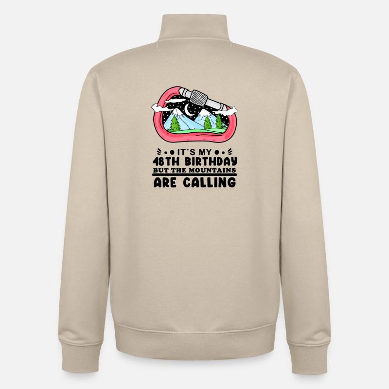 48e anniversaire Wanderer Bergberge - Sweat zippé unisexe en coton bio Stanley/Stella - beige crème