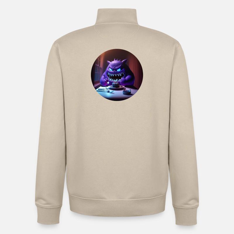 Süsses Monster Comic - Unisex Organic Zip Sweatshirt von Stanley/Stella - Cremebeige