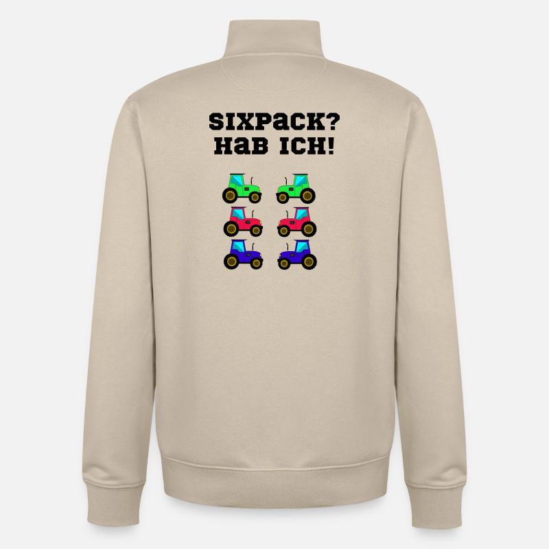 trecker sixpack kinder traktor - Unisex Organic Zip Sweatshirt von Stanley/Stella - Cremebeige