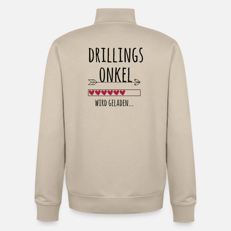 werdender Drillingsonkel Schwangerschaft Drillinge - Unisex Organic Zip Sweatshirt von Stanley/Stella - Cremebeige