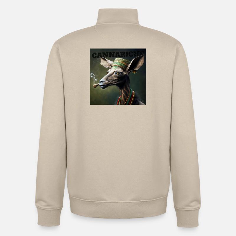 Cannabiche 04 mit Typografie - Unisex Organic Zip Sweatshirt von Stanley/Stella - Cremebeige