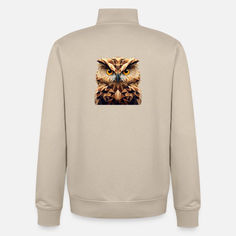 Polygon Eule - Unisex Organic Zip Sweatshirt von Stanley/Stella - Cremebeige