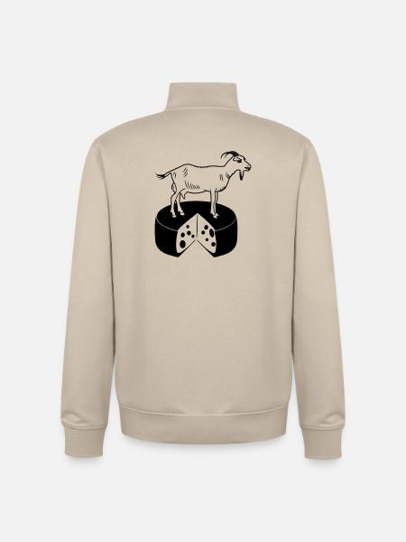 Goat on cheese - Unisex Organic Zip Sweatshirt by Stanley/Stella - desert dust