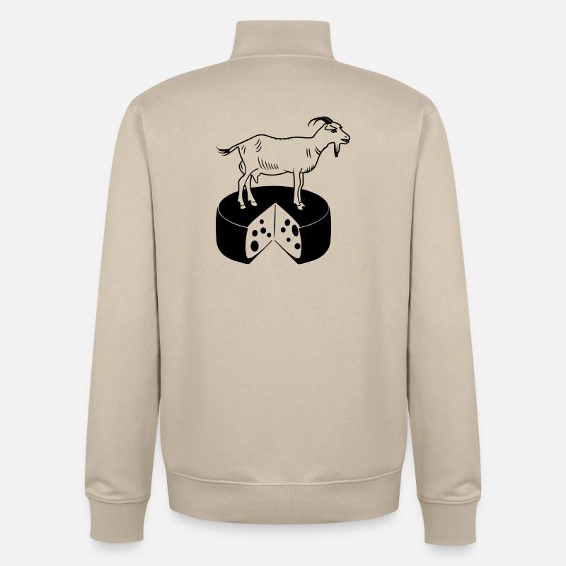 Chèvre sur fromage - Sweat zippé unisexe en coton bio Stanley/Stella - beige crème
