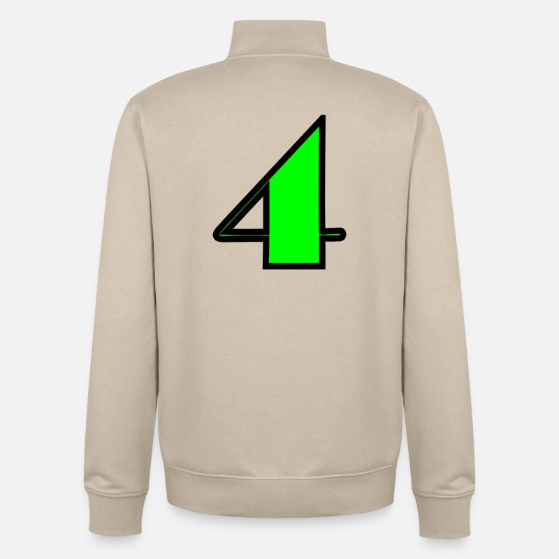 4 ANS,4e ANNIVERSAIRE,ANNIVERSAIRE 4 ANS,4 - Sweat zippé unisexe en coton bio Stanley/Stella - beige crème