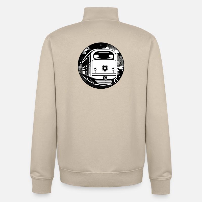 Lokomotive, Zug, Eisenbahn - Unisex Organic Zip Sweatshirt von Stanley/Stella - Cremebeige