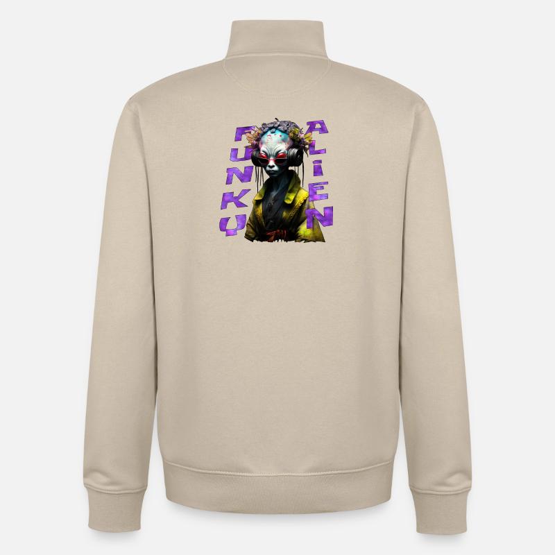 Funky Alien 02 - Unisex Organic Zip Sweatshirt von Stanley/Stella - Cremebeige
