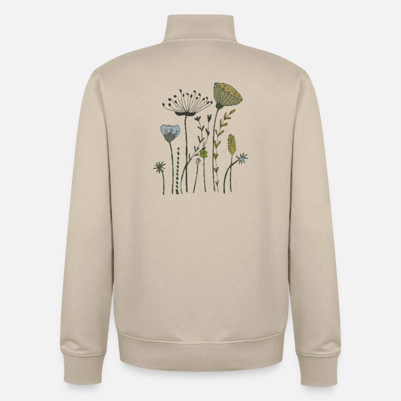 trockenblumen gewebe - Unisex Organic Zip Sweatshirt von Stanley/Stella - Cremebeige