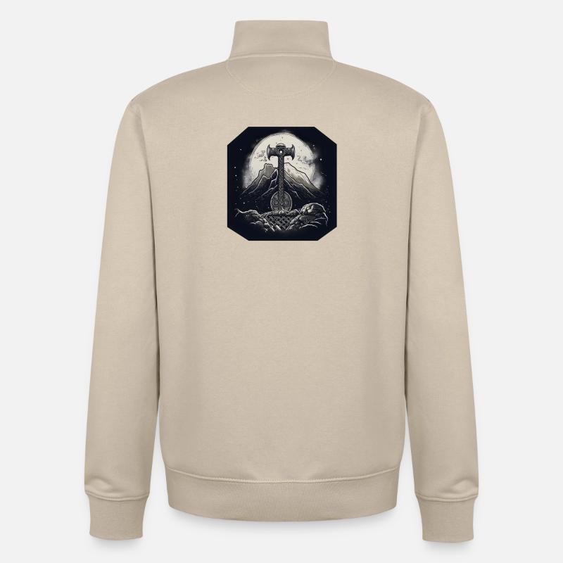 Mjölnir - Unisex Organic Zip Sweatshirt by Stanley/Stella - desert dust