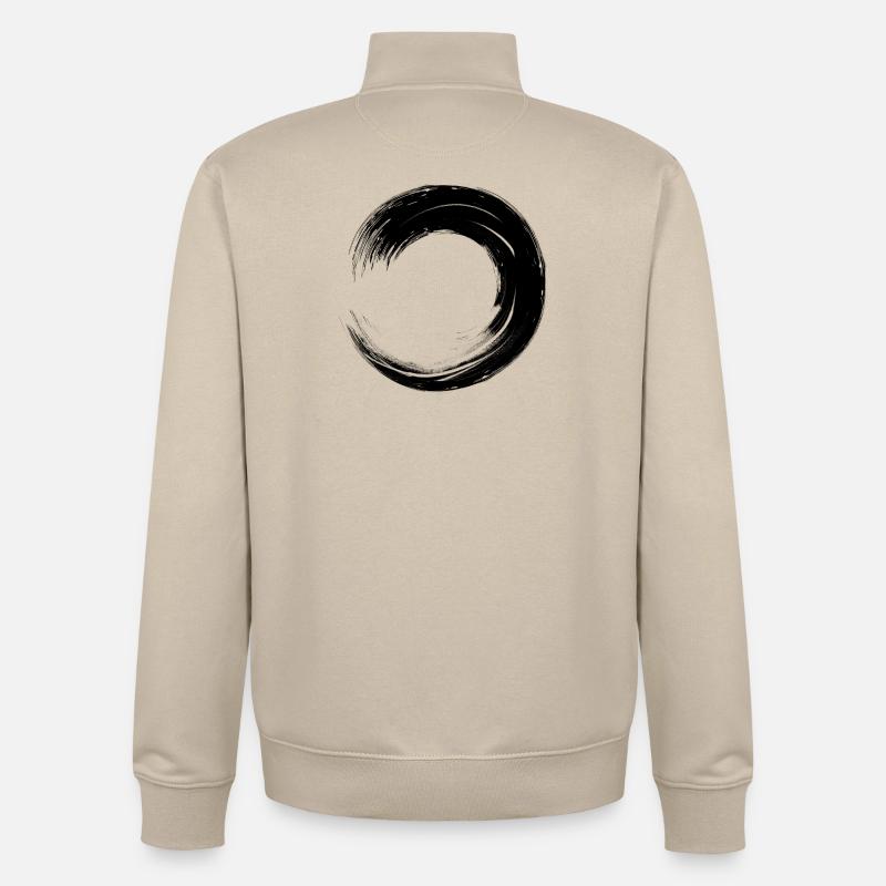 Circle Circles - Unisex Organic Zip Sweatshirt by Stanley/Stella - desert dust