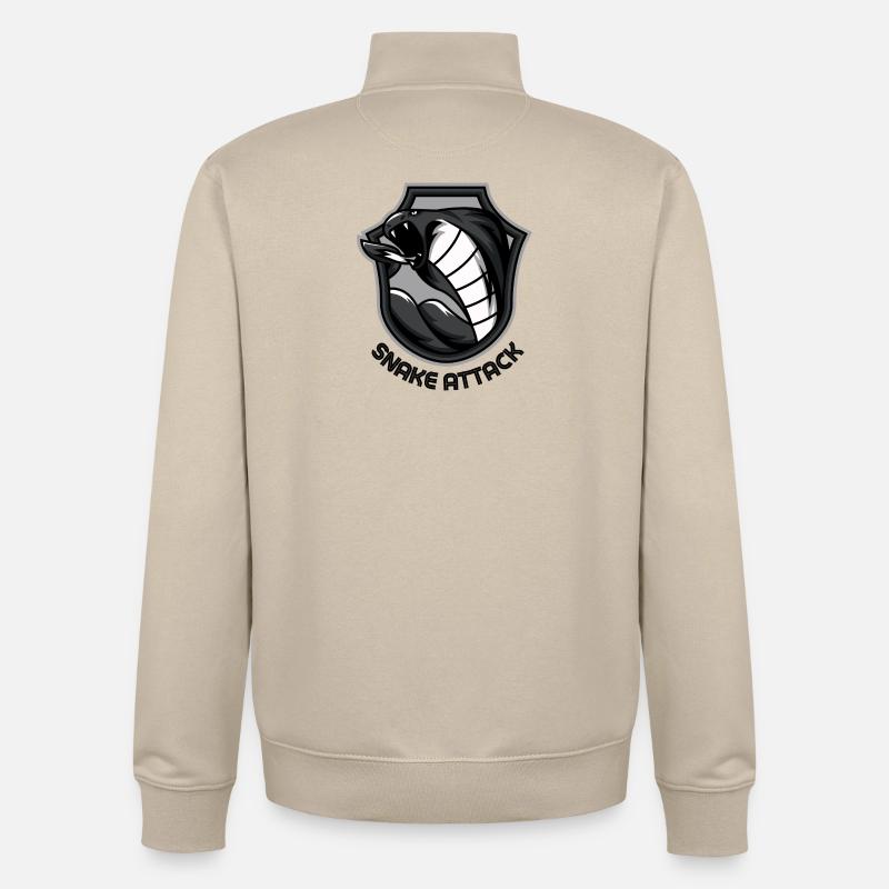 ATTAQUE DE SERPENT - Sweat zippé unisexe en coton bio Stanley/Stella - beige crème