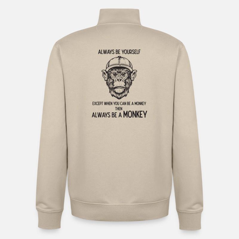 Sei immer ein Affe - Unisex Organic Zip Sweatshirt von Stanley/Stella - Cremebeige