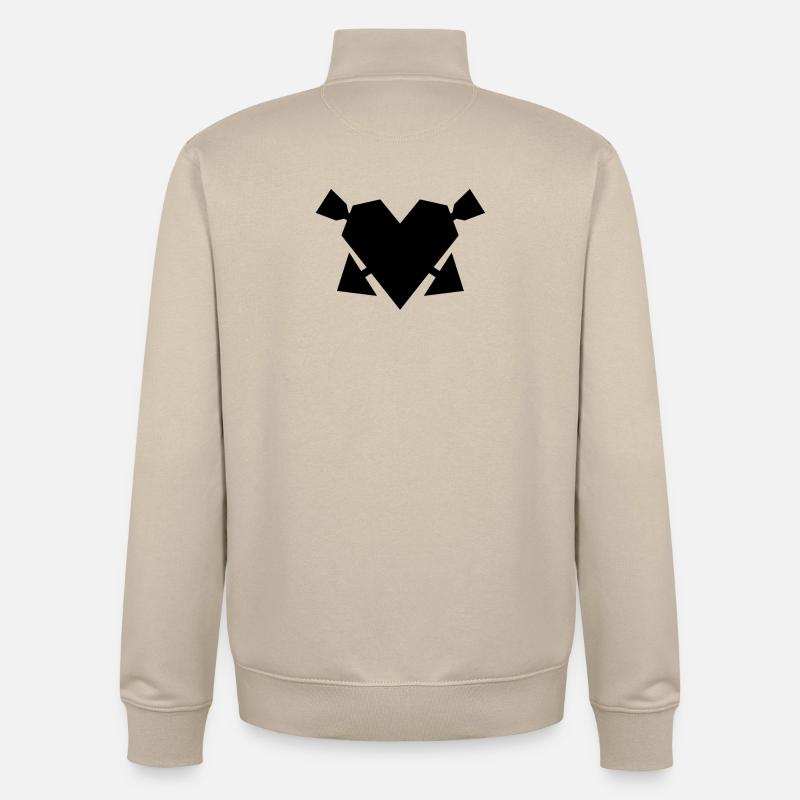 Cœur avec flèches - Sweat zippé unisexe en coton bio Stanley/Stella - beige crème