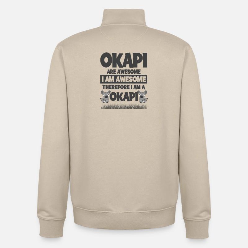 Design Okapi - Sweat zippé unisexe en coton bio Stanley/Stella - beige crème