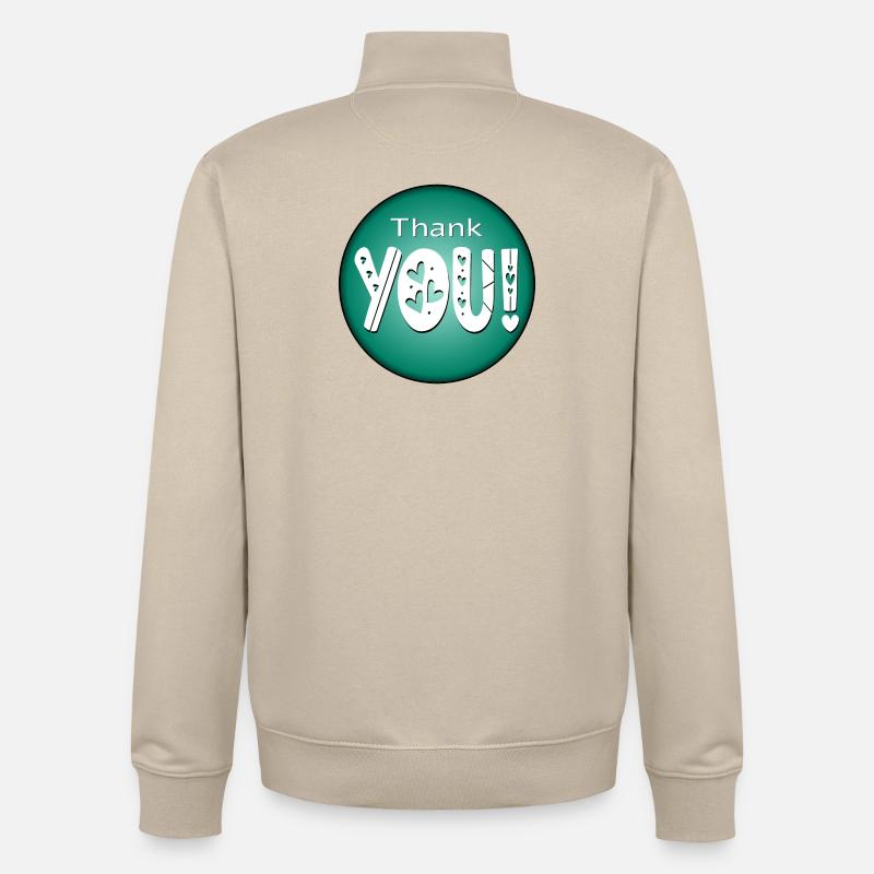 Danke - DANKBAR DANKE - BEZIEHUNG - Unisex Organic Zip Sweatshirt von Stanley/Stella - Cremebeige