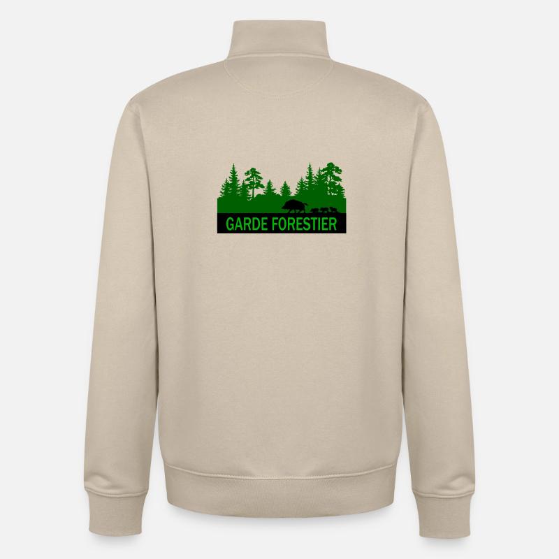 Garde forestier - Sweat zippé unisexe en coton bio Stanley/Stella - beige crème