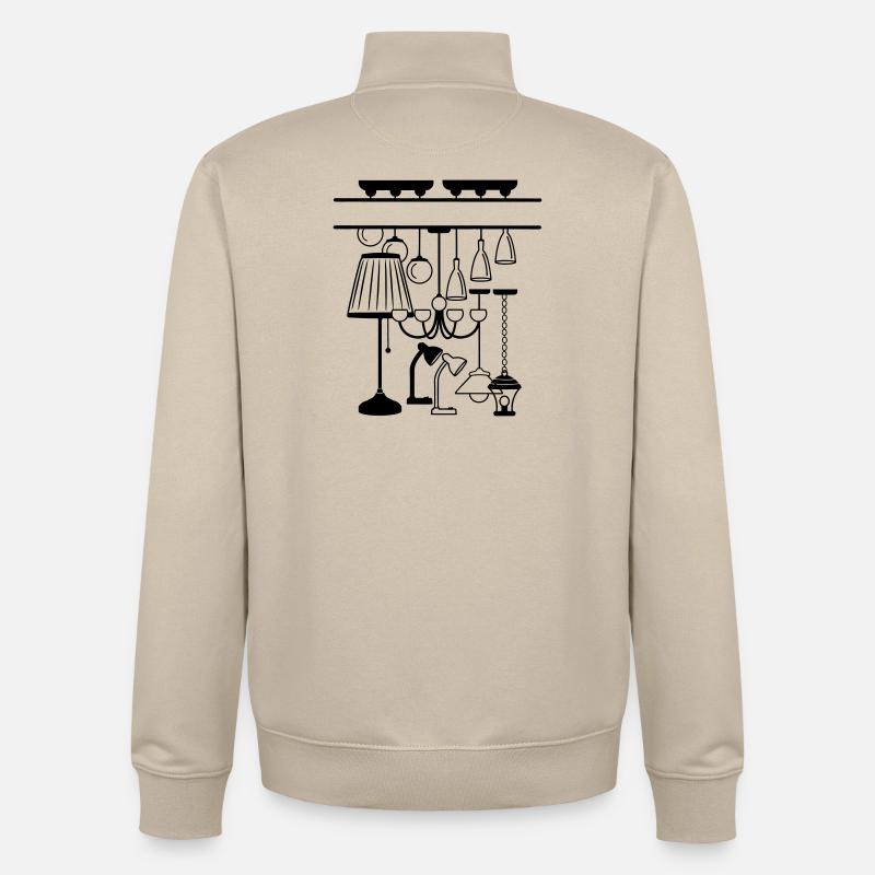 Logo für Haus oder Stimmungsbeleuchtung Shop - Unisex Organic Zip Sweatshirt von Stanley/Stella - Cremebeige