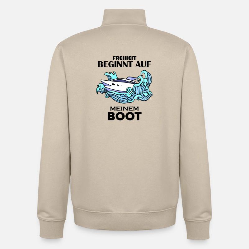 Boote Motorboot - Unisex Organic Zip Sweatshirt von Stanley/Stella - Cremebeige