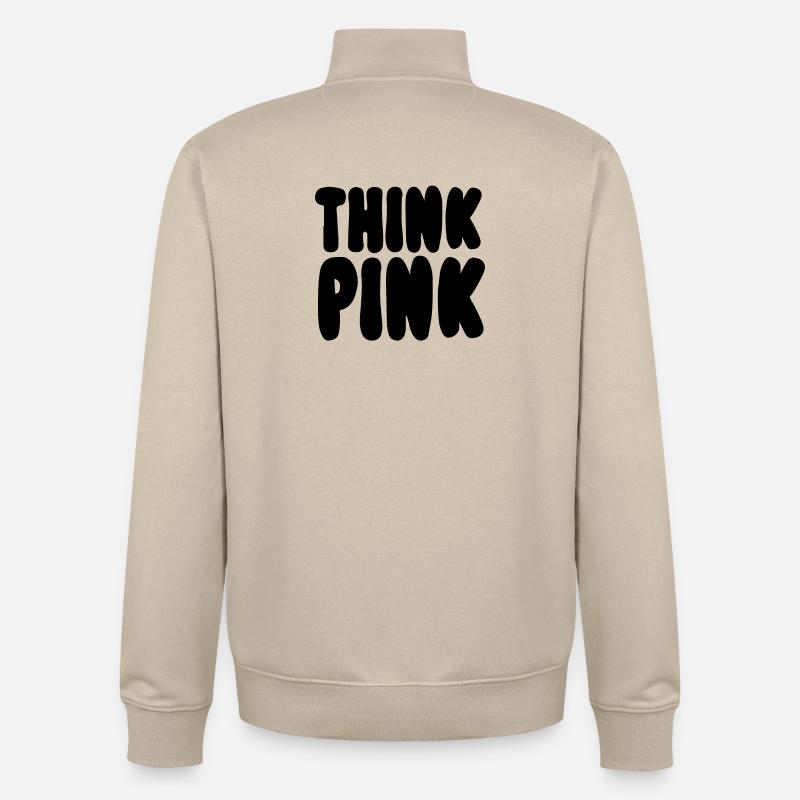 Pensez rose - Sweat zippé unisexe en coton bio Stanley/Stella - beige crème