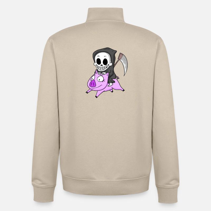 Sensenmann Schwein - Unisex Organic Zip Sweatshirt von Stanley/Stella - Cremebeige
