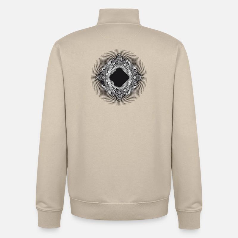 ornement orné entrelacé - Sweat zippé unisexe en coton bio Stanley/Stella - beige crème