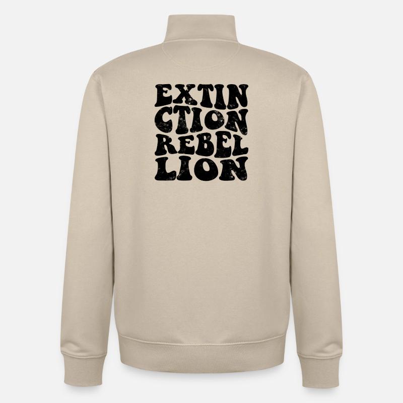 Extinction Rebellion Retro noir - Sweat zippé unisexe en coton bio Stanley/Stella - beige crème