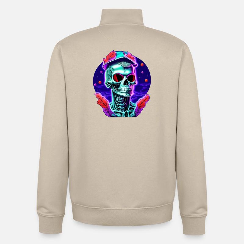 Skelett mit Kappe - Unisex Organic Zip Sweatshirt von Stanley/Stella - Cremebeige