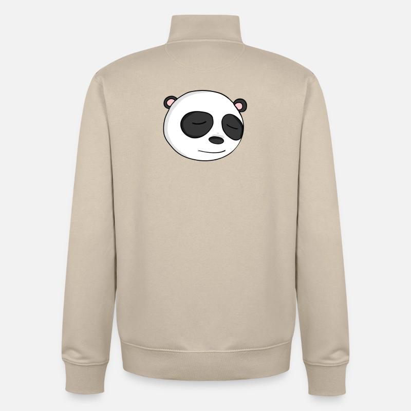 Panda Head - Unisex Organic Zip Sweatshirt by Stanley/Stella - desert dust