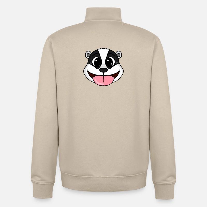 Dachs Kopf - Unisex Organic Zip Sweatshirt von Stanley/Stella - Cremebeige