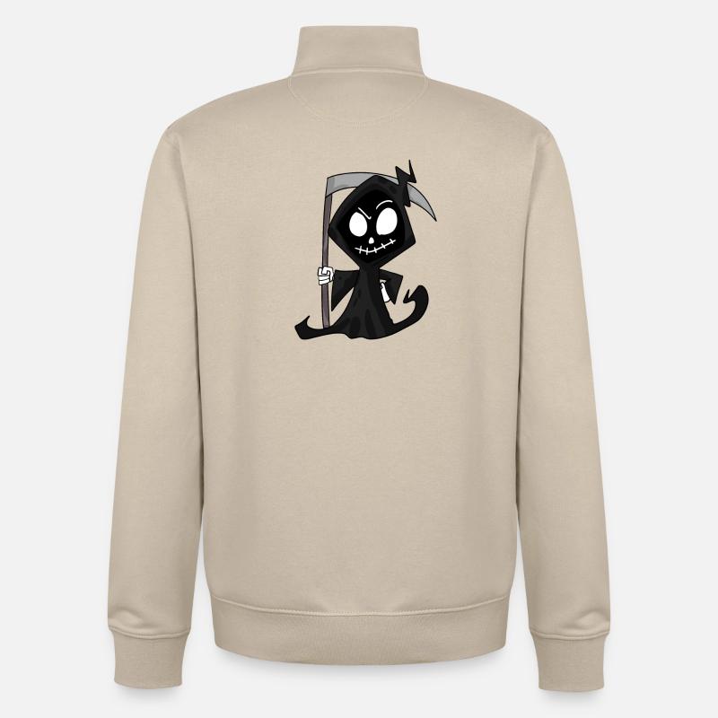 Faucheuse avec faux - Halloween - Sweat zippé unisexe en coton bio Stanley/Stella - beige crème