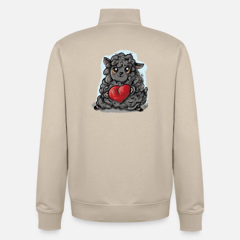 Schwarzes Schaaf - Unisex Organic Zip Sweatshirt von Stanley/Stella - Cremebeige