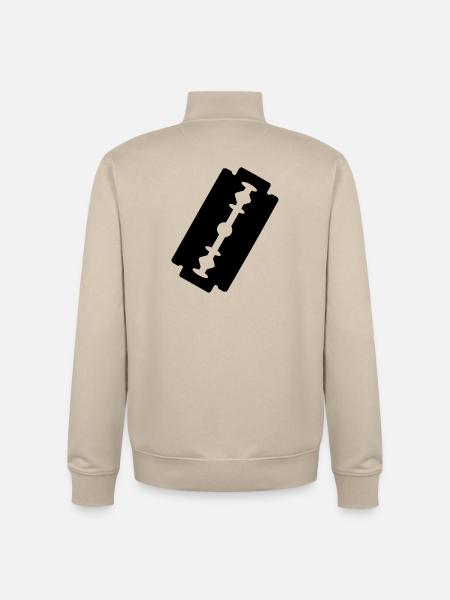 Logo razor blade. - Unisex Organic Zip Sweatshirt by Stanley/Stella - desert dust